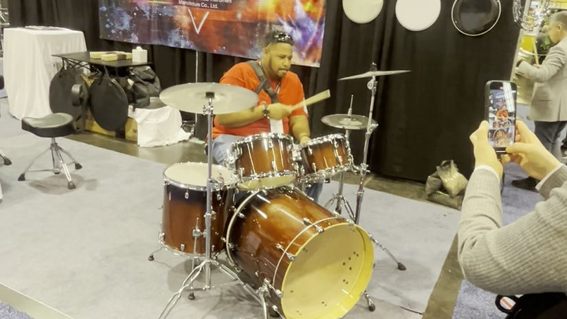 Sampling Drumheads at NAMM Show 2026